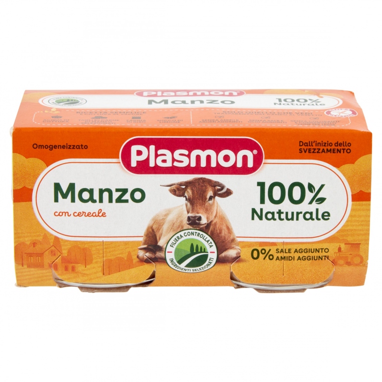 PLASMON MANZO OMOGENEIZZATO CON MANZO E CEREALE 2 X 80 G