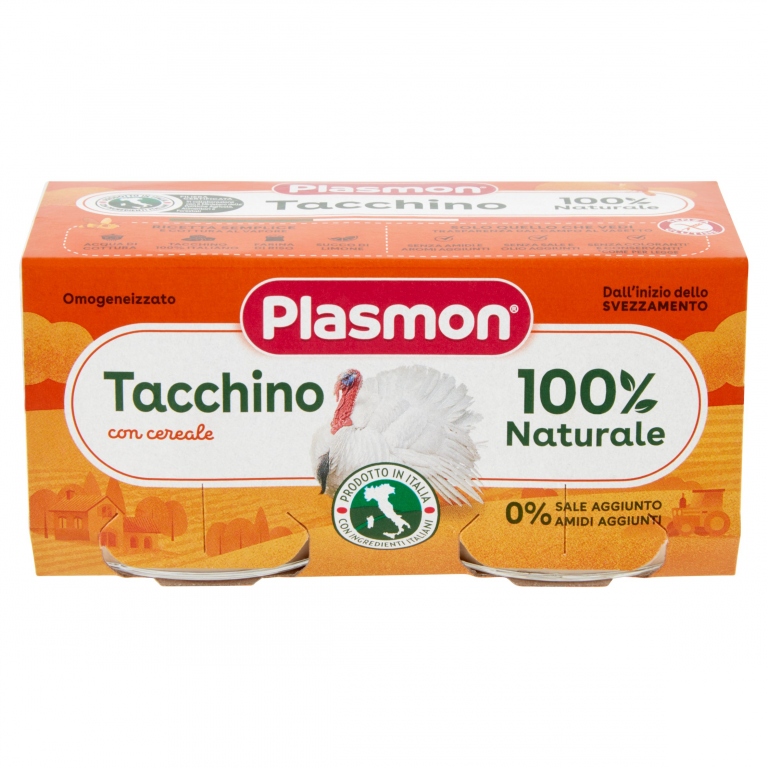 PLASMON TACCHINO OMOGENEIZZATO CON TACCHINO E CEREALE 2 X 80 G