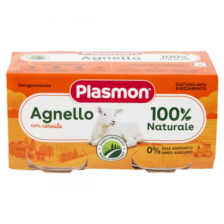 PLASMON AGNELLO OMOGENEIZZATO CON AGNELLO E CEREALE 2 X 80 G