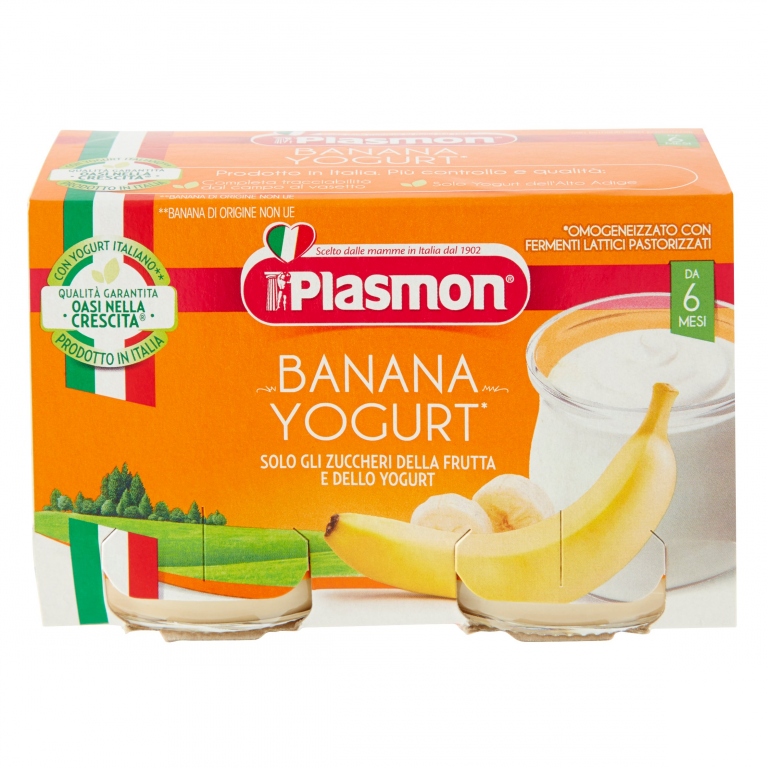 PLASMON BANANA YOGURT* OMOGENEIZZATO CON FERMENTI LATTICI PASTORIZZATI 2 X 120 G