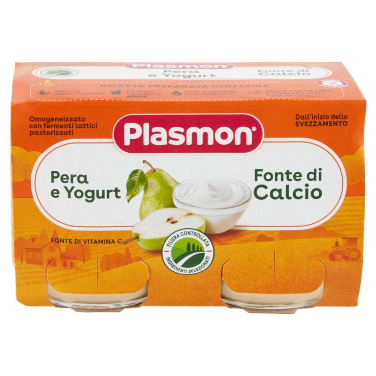 PLASMON PERA YOGURT* OMOGENEIZZATO CON FERMENTI LATTICI PASTORIZZATI 2 X 120 G