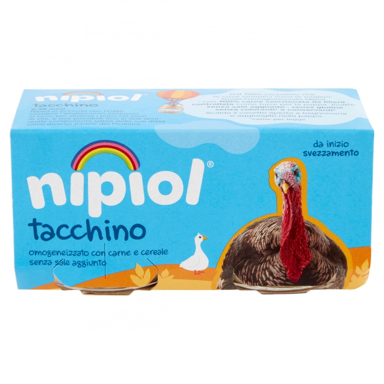 NIPIOL TACCHINO OMOGENEIZZATO CON TACCHINO E CEREALE 2 X 80 G
