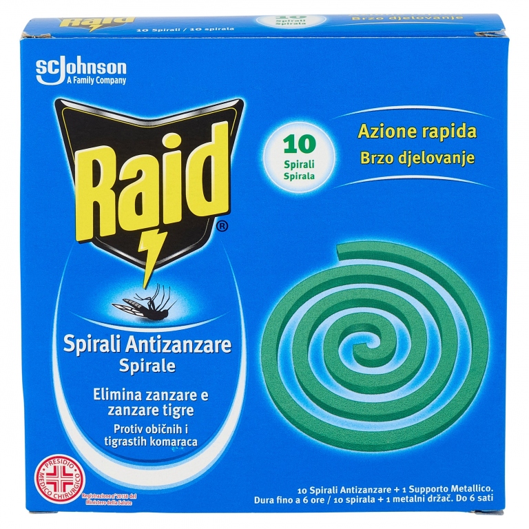 RAID OUTDOOR SPIRALI SPIRALE ANTIZANZARE 10 X 11,5 G
