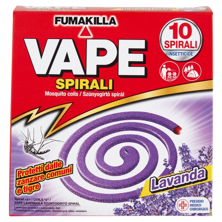 VAPE SPIRALI PROFUMATE ASSORTITE CASSA MISTA 10 PEZZI