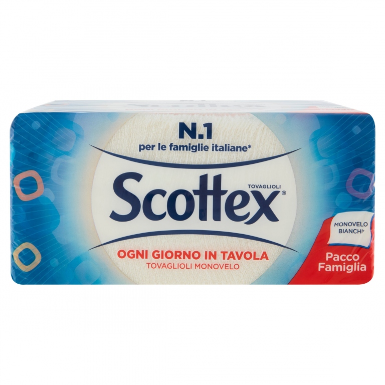 SCOTTEX TOVAGLIOLI MONOVELO BIANCHI PACCO FAMIGLIA