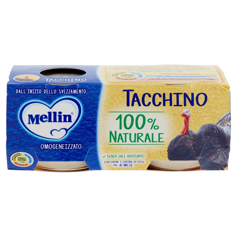 MELLIN TACCHINO 100% NATURALE OMOGENEIZZATO 2 X 80 G