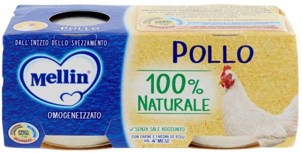 MELLIN POLLO 100% NATURALE OMOGENEIZZATO 2 X 80 G