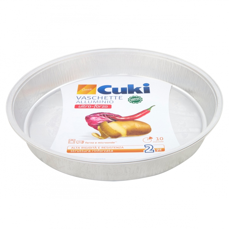 CUKI CUOCE VASCHETTE ALLUMINIO 10 PORZIONI 2 PZ