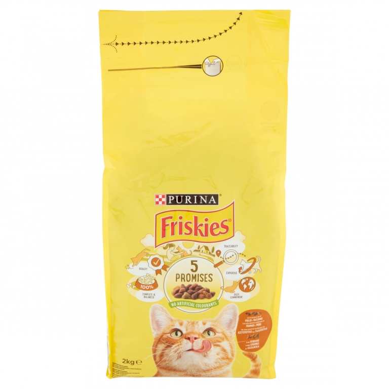 PURINA FRISKIES GATTO CROCCHETTE CON POLLO, CON TACCHINO E CON VERDURE 2KG