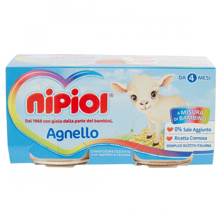 NIPIOL AGNELLO OMOGENEIZZATO CON AGNELLO E CEREALE 2 X 80 G