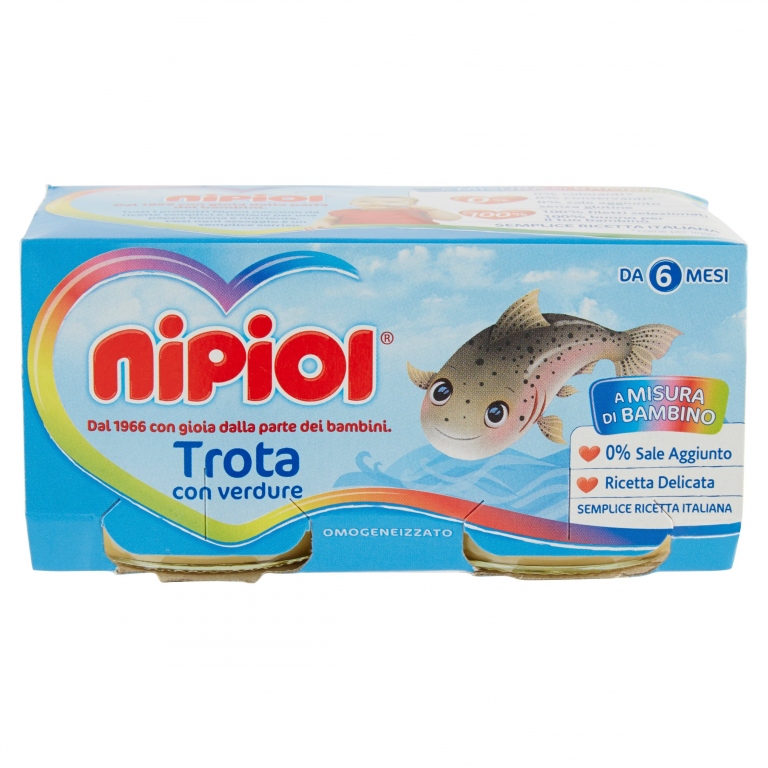 NIPIOL TROTA CON VERDURE OMOGENEIZZATO 2 X 80 G