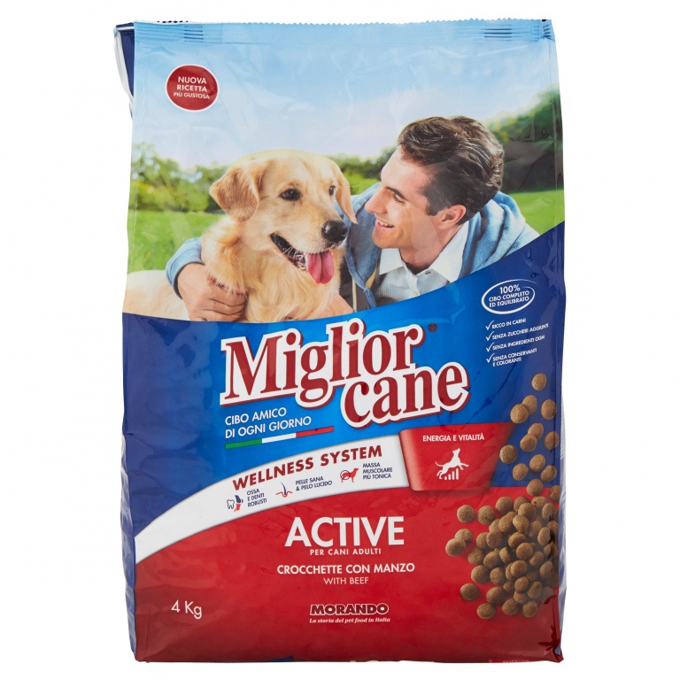 MIGLIORCANE ACTIVE CROCCHETTE CON MANZO 4 KG