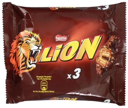 NESTLE LION SNACK CON WAFER TOFFEE E CEREALI RICOPERTI DI CIOCCOLATO AL LATTE 3 SNACK DA 42G