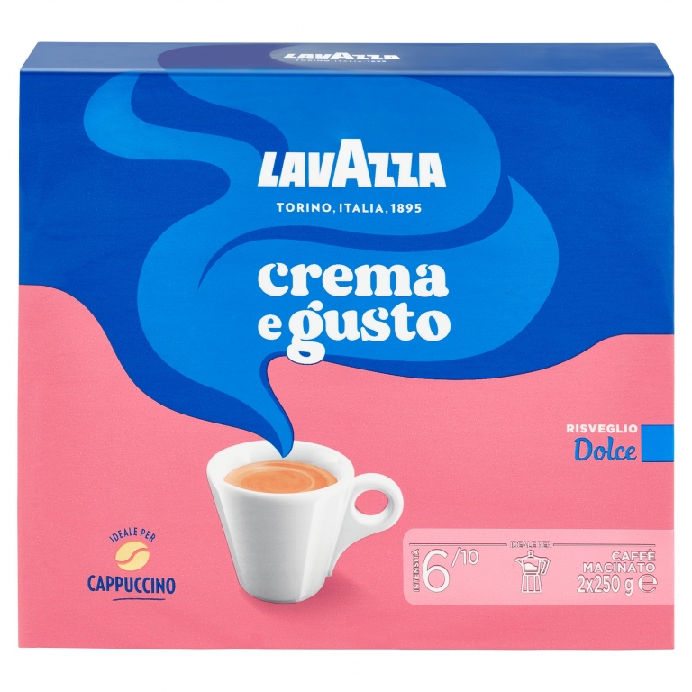 LAVAZZA, CREMA E GUSTO DOLCE CAFFE MACINATO - 2 X 250 G