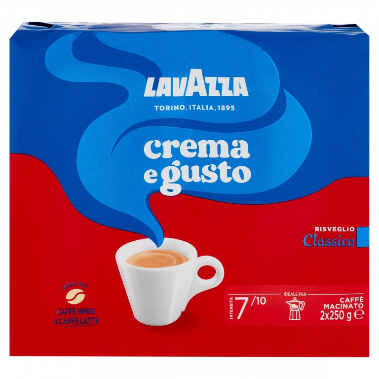 LAVAZZA, CREMA E GUSTO CLASSICO CAFFE MACINATO - 2 X 250 G