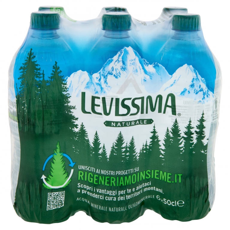 LEVISSIMA, ACQUA MINERALE NATURALE OLIGOMINERALE, 50 CL X 6