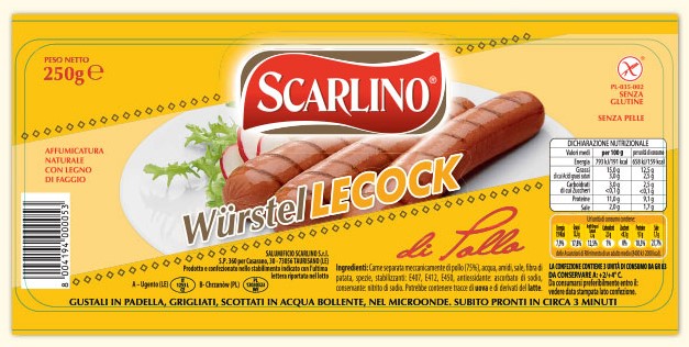 WURSTEL SCARLINO LECOCK POLLO GR.100X4