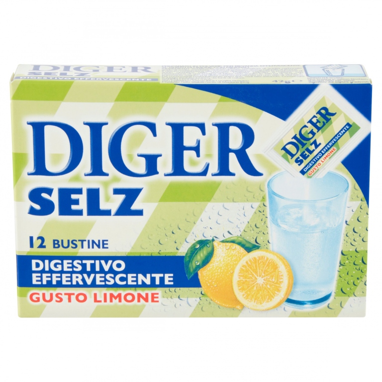 DIGER SELZ, DIGESTIVO EFFERVESCENTE GUSTO LIMONE 42 G X 12