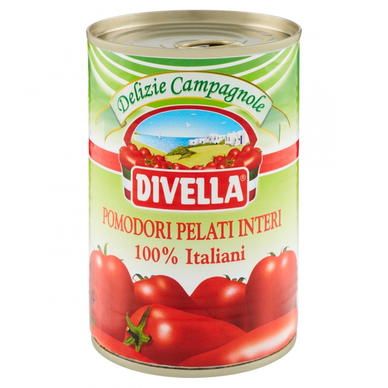 DIVELLA DELIZIE CAMPAGNOLE POMODORI PELATI INTERI 100% ITALIANI 400 G